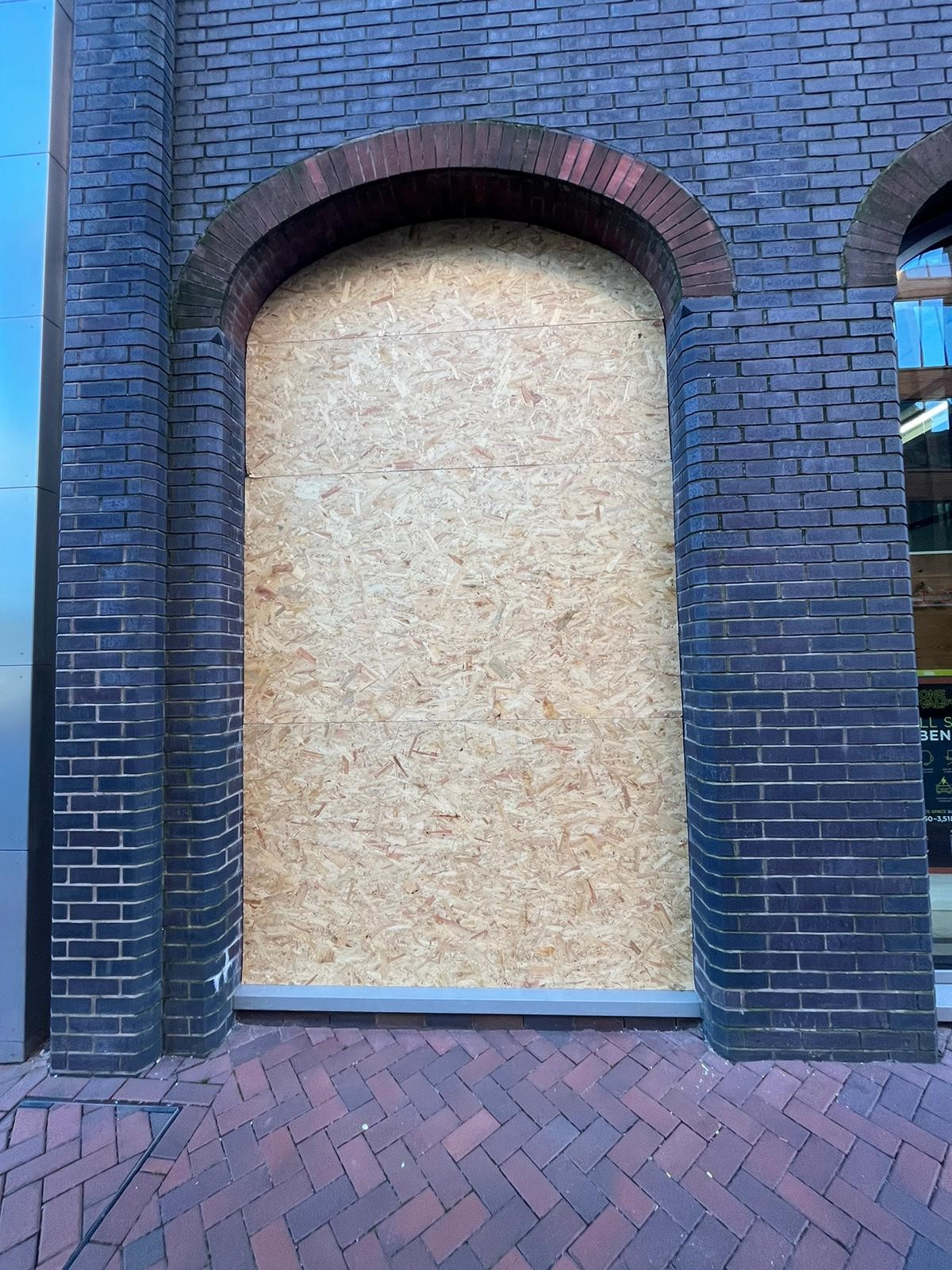 Emergency boarding London contractor securing a door opening with boarded protection